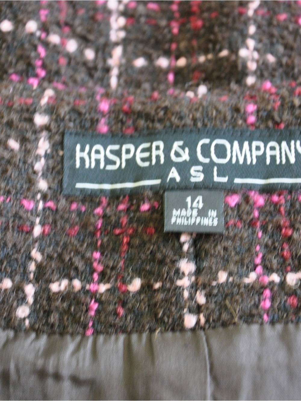 Kasper & Co ASL Womens 14 Nubby Wool Blend Tweed Boucle Blazer Jacket Career - Picture 5 of 7